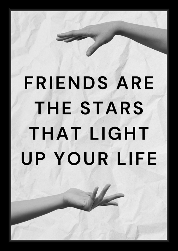 Friends Are Stars – Friendship Quote Framed Wall Art