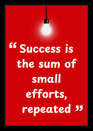 Success is the Sum of Small Efforts – Motivational Quote Framed Wall Art