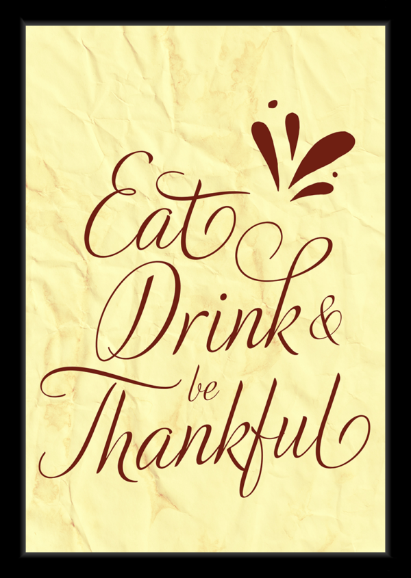 Eat, Drink & Be Thankful – Framed Wall Art