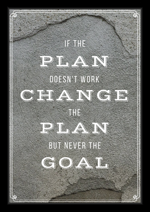 Change the Plan, Not the Goal – Motivational Quote Framed Wall Art