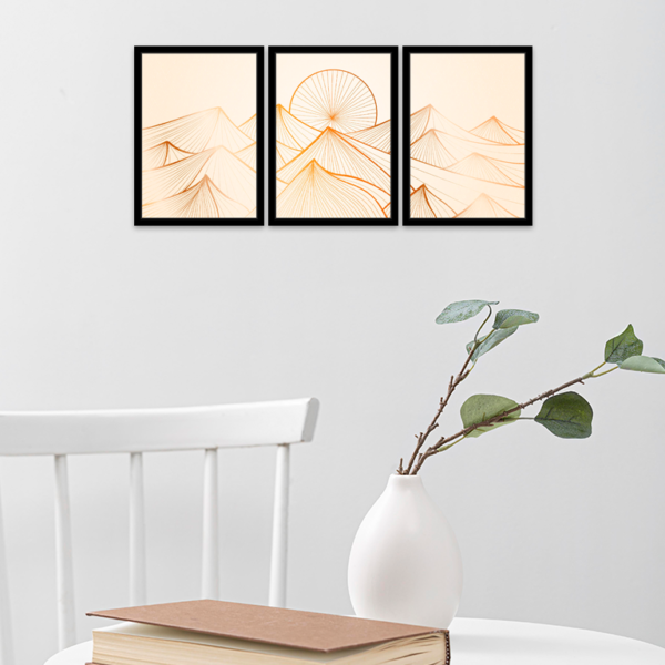 Golden Horizon – 3 Piece Framed Wall Art