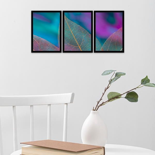 Mystic Leaf Harmony - 3 Piece Framed Wall Art