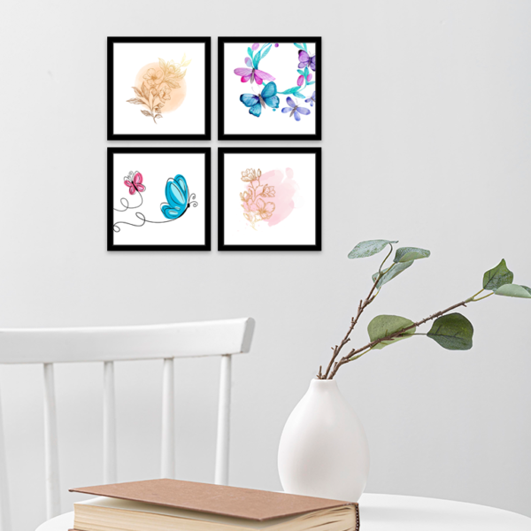 Butterfly Serenity – 4 Piece Framed Wall Art