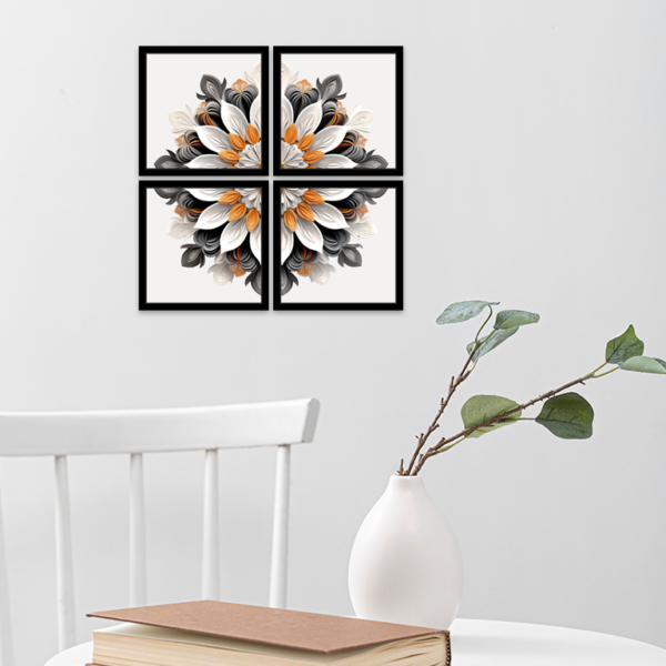 Floral Symmetry – 4 Piece Framed Wall Art