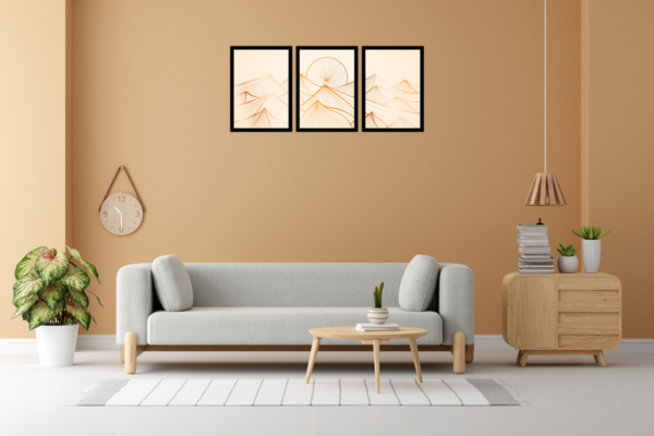 Golden Horizon – 3 Piece Framed Wall Art - Image 2